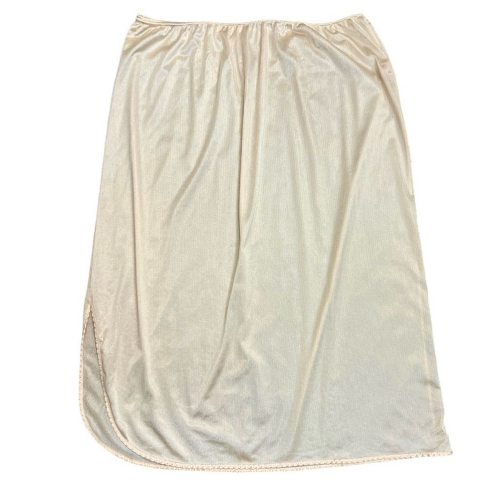 Vintage peach beige nylon half slip L - Picture 1 of 9